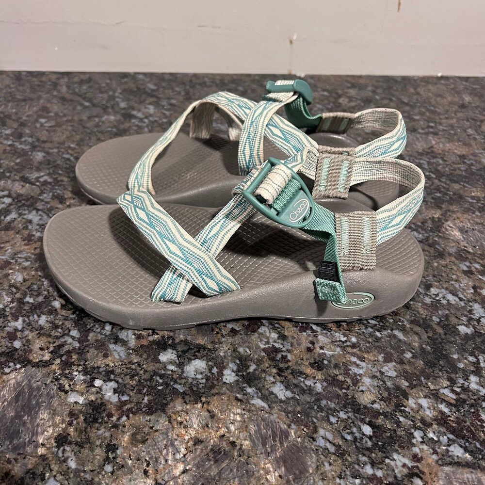 Chaco’s Women’s Z/1 Classic Sandal Water Shoe Green Swirl Sz 7 EUC